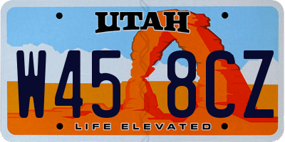 UT license plate W458CZ