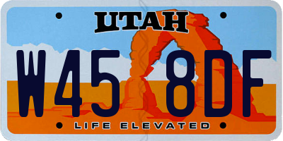 UT license plate W458DF