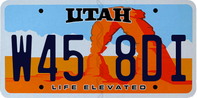 UT license plate W458DI