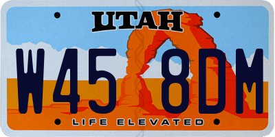 UT license plate W458DM