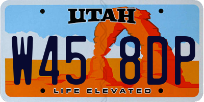 UT license plate W458DP