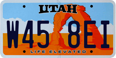 UT license plate W458EI