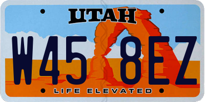 UT license plate W458EZ