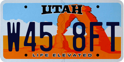 UT license plate W458FT