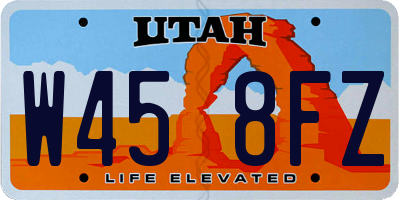 UT license plate W458FZ