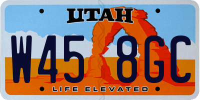 UT license plate W458GC