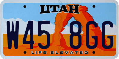 UT license plate W458GG