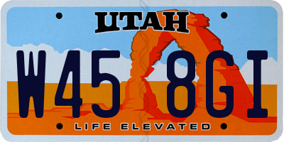 UT license plate W458GI