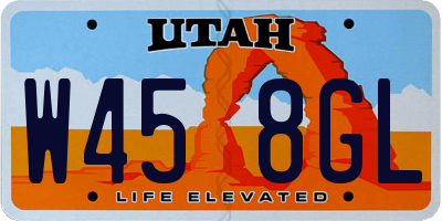 UT license plate W458GL