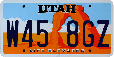 UT license plate W458GZ
