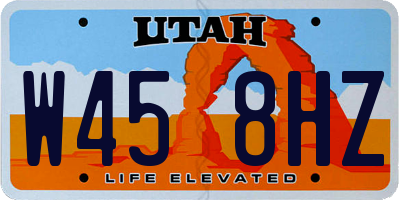UT license plate W458HZ