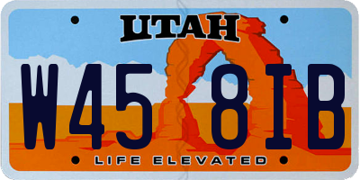 UT license plate W458IB