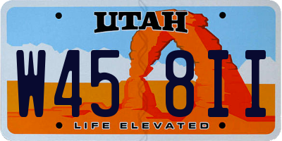 UT license plate W458II