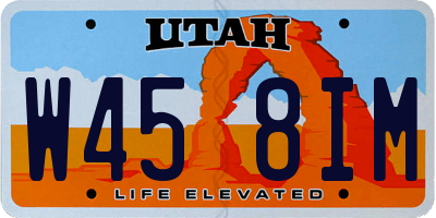 UT license plate W458IM