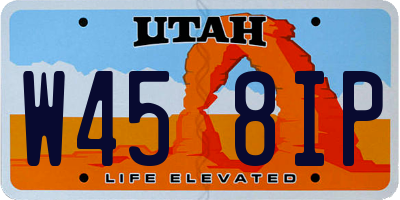 UT license plate W458IP
