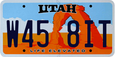 UT license plate W458IT