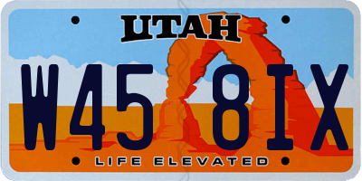 UT license plate W458IX