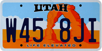 UT license plate W458JI