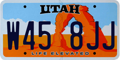 UT license plate W458JJ