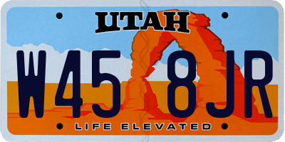 UT license plate W458JR
