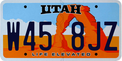UT license plate W458JZ