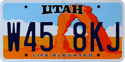 UT license plate W458KJ
