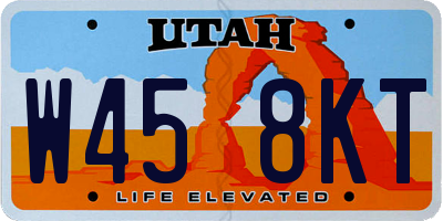 UT license plate W458KT