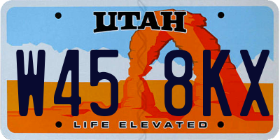 UT license plate W458KX