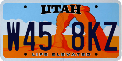 UT license plate W458KZ