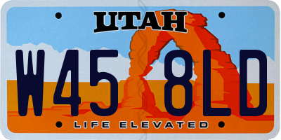 UT license plate W458LD