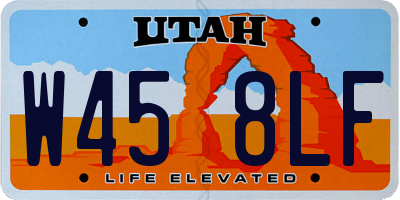UT license plate W458LF