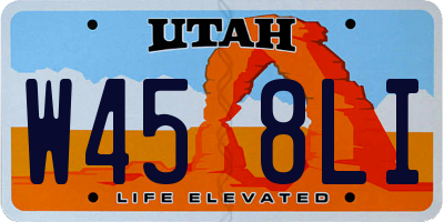 UT license plate W458LI