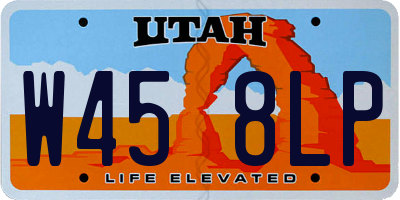UT license plate W458LP