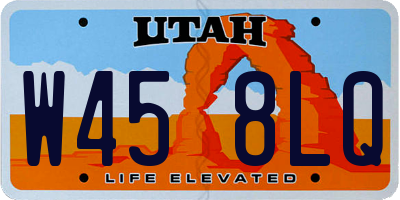 UT license plate W458LQ