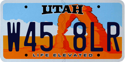 UT license plate W458LR