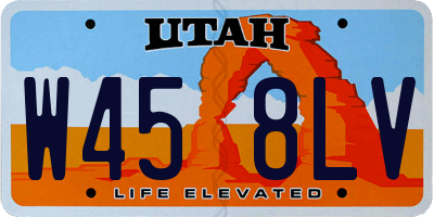 UT license plate W458LV