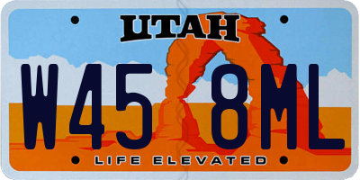 UT license plate W458ML