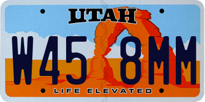 UT license plate W458MM
