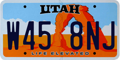 UT license plate W458NJ
