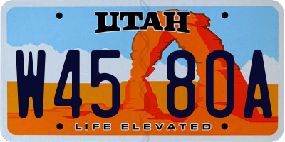 UT license plate W458OA