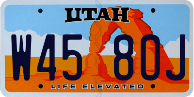 UT license plate W458OJ