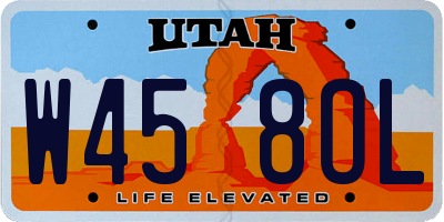 UT license plate W458OL