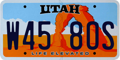 UT license plate W458OS