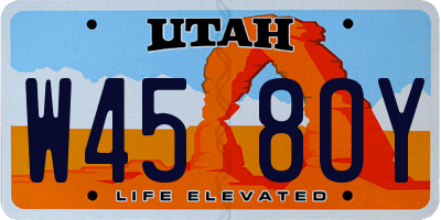 UT license plate W458OY