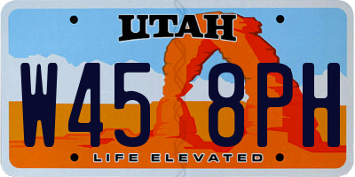 UT license plate W458PH