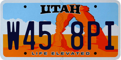 UT license plate W458PI