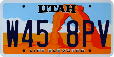UT license plate W458PV