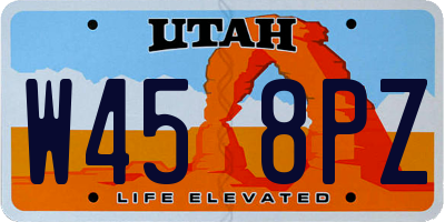 UT license plate W458PZ