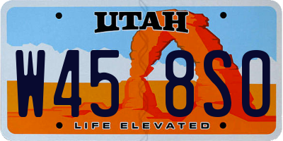 UT license plate W458SO