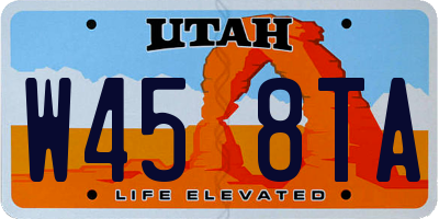 UT license plate W458TA